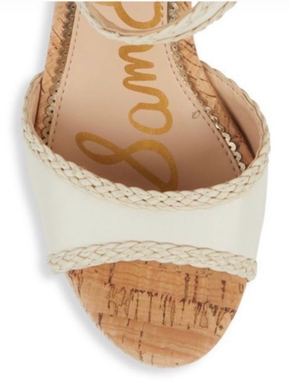 Sam Edelman  Lillie Woven Cork Platform Wedge Sandals Size 7 Ivory NWOT - Picture 2 of 5